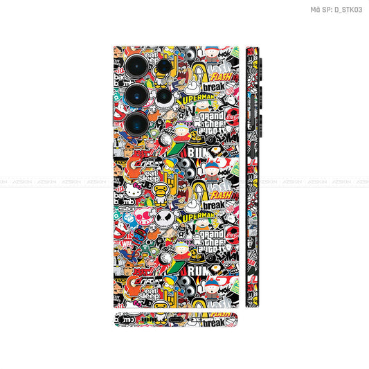 Dán Skin Galaxy S23 Series Hình Sticker Boom | D_STK03