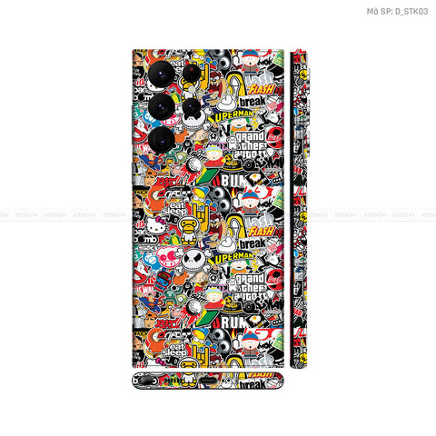 Dán Skin Galaxy S22 Series Hình Sticker | D_STK03