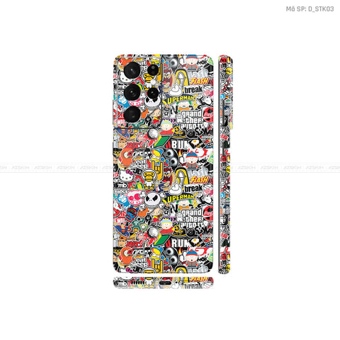 Dán Skin Galaxy S21 Series Hình Sticker Boom | D_STK03