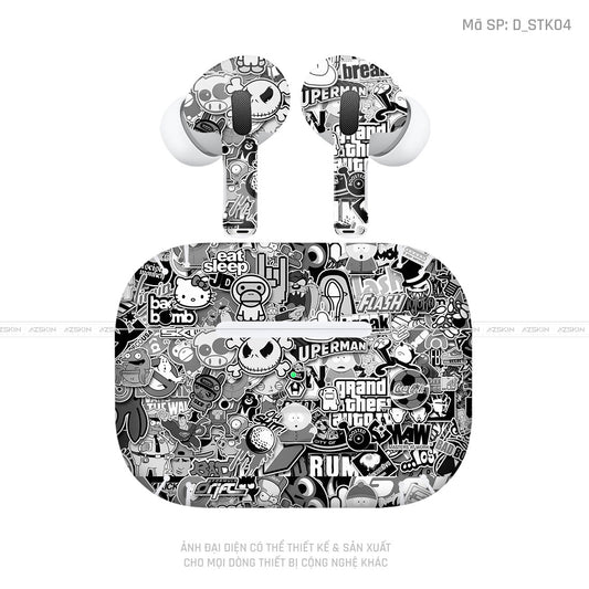Dán Skin Tai Nghe Airpod Pro/ Pro 2 Hình Sticker | D_STK04