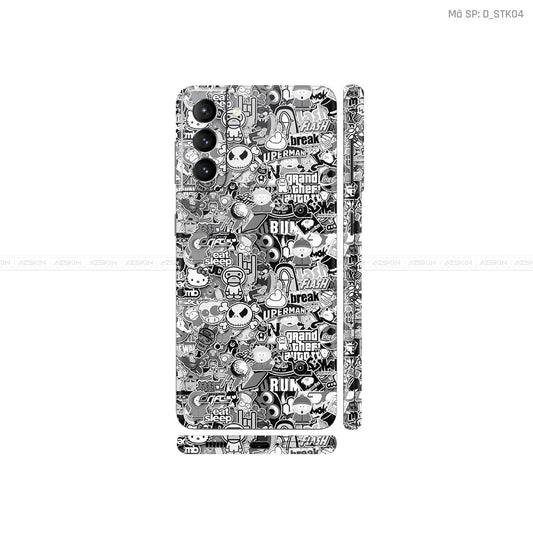 Dán Skin Galaxy S21 Series Hình Sticker Black White | D_STK04