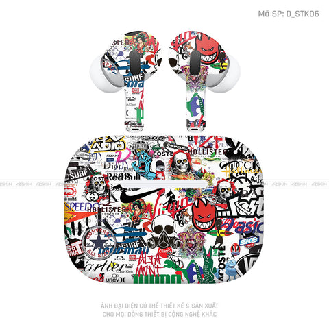 Dán Skin Tai Nghe Airpod Pro/ Pro 2 Hình Sticker | D_STK06
