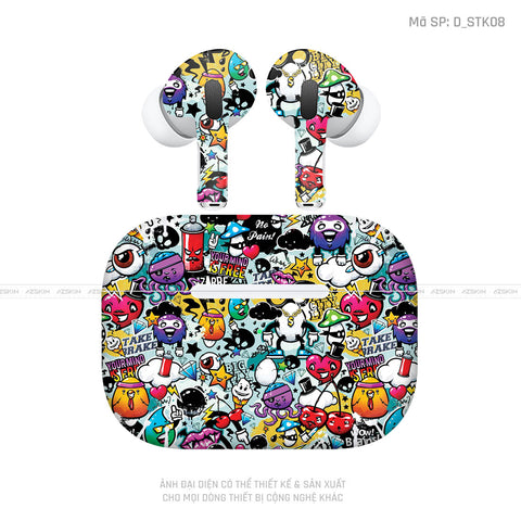 Dán Skin Tai Nghe Airpod Pro/ Pro 2 Hình Sticker | D_STK08