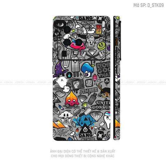 Dán Skin Vivo X Series Hình Sticker | D_STK09