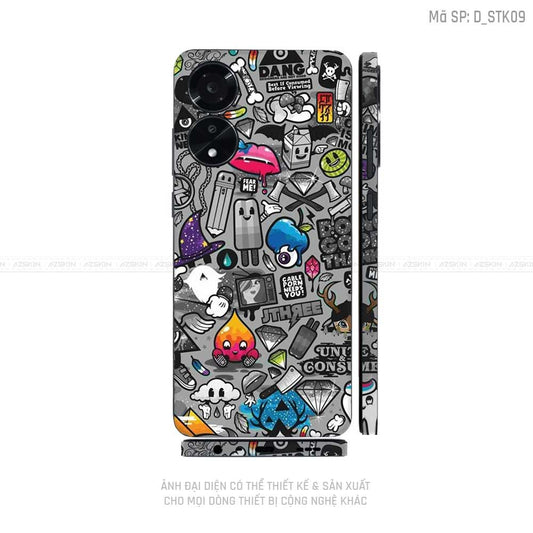 Miếng Dán Skin Điện Thoại OPPO A Series Hình Sticker | D_STK09