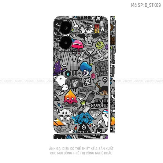 Dán Skin Vivo Y Series Hình Sticker | D_STK09