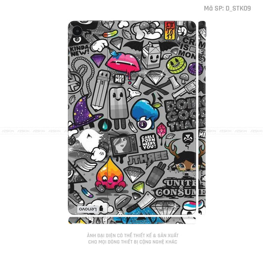 Dán Skin Máy Tính Bảng Lenovo Pad Series Hình Sticker | D_STK09
