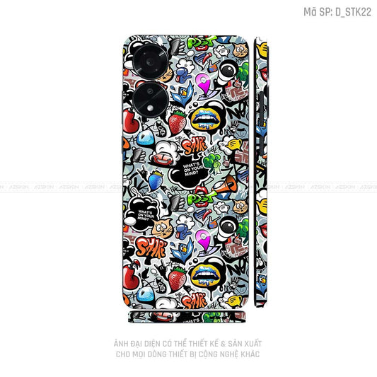 Miếng Dán Skin Điện Thoại OPPO A Series Hình Sticker | D_STK22