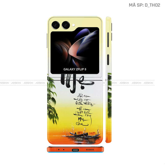 Dán Skin Galaxy Z Flip 7 Hình Thư Pháp | D_TH02