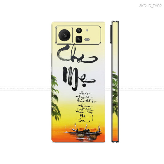 Dán Skin Điện Thoại Xiaomi Mix Fold Series Hình Thư Pháp | D_TH02