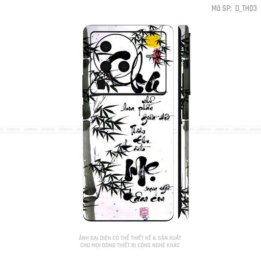 Dán Skin Vivo X Series Hình Thư Pháp | D_TH03