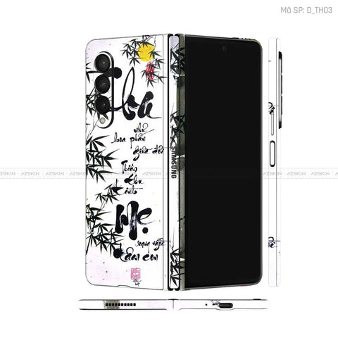 Dán Skin Galaxy Z Fold3 Hình Thư Pháp | D_TH03