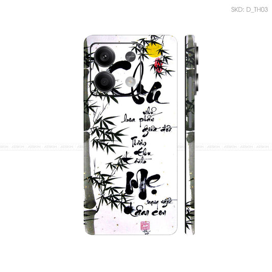 Dán Skin Điện Thoại Xiaomi Redmi 13 Series Hình Thư Pháp | D_TH03