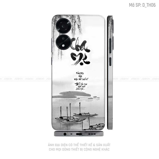 Miếng Dán Skin Điện Thoại OPPO A Series Hình Thư Pháp | D_TH06