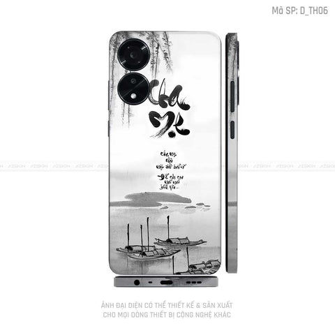 Miếng Dán Skin Điện Thoại OPPO A Series Hình Thư Pháp | D_TH06