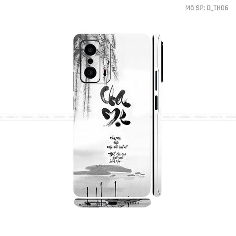 Dán Skin Xiaomi 11 Series Hình Thư Pháp | D_TH06