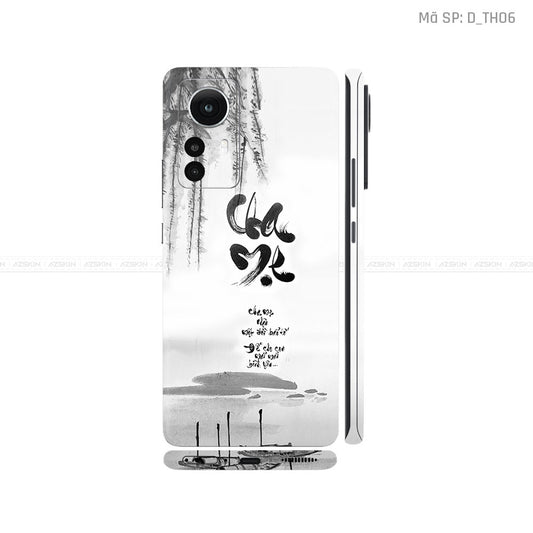 Dán Skin Xiaomi 12 Series Hình Thư Pháp | D_TH06