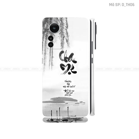 Dán Skin Xiaomi 12 Series Hình Thư Pháp | D_TH06