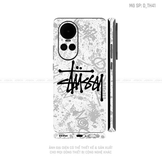 Dán Skin Điện Thoại OPPO Reno Series Hình Thương Hiệu Stussy | D_TH41