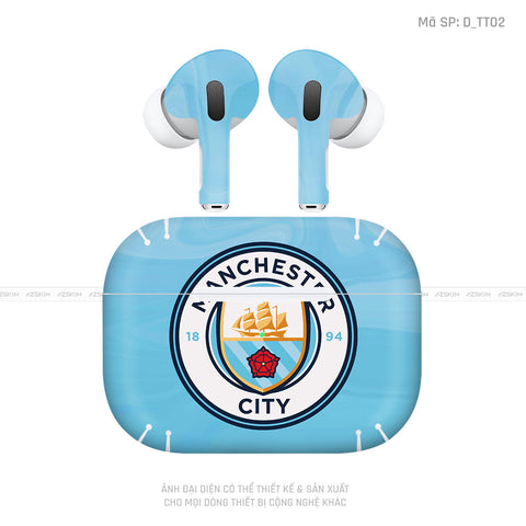 Dán Skin Airpod Pro/ Pro 2 Hình Man City| D_TT02