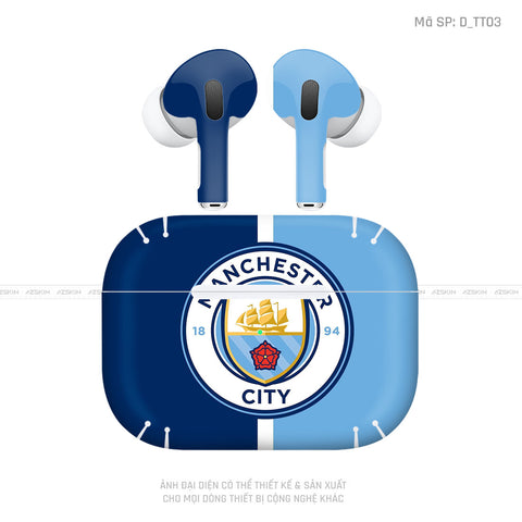 Dán Skin Airpod Pro/ Pro 2 Hình Man City| D_TT03