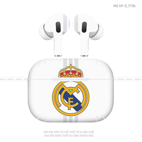 Dán Skin Airpod Pro/ Pro 2 Hình Real Madrid | D_TT36