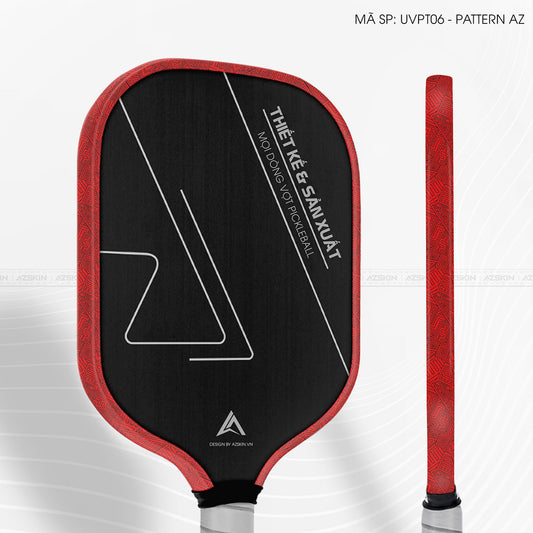 Miếng Dán Viền Vợt Pickleball Skin Vân Nổi Pattern AZ Đỏ | UVPT06
