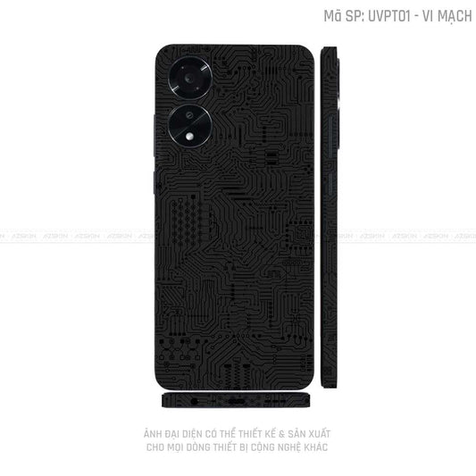 Miếng Dán Skin Điện Thoại OPPO A Series Vân Nổi Vi Mạch Đen | UVPT01