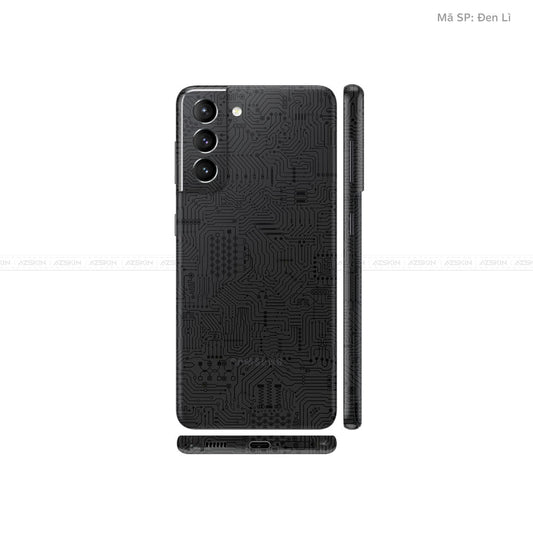 Dán Skin Galaxy S21 Series Vân Vi Mạch Đen | UVPT01