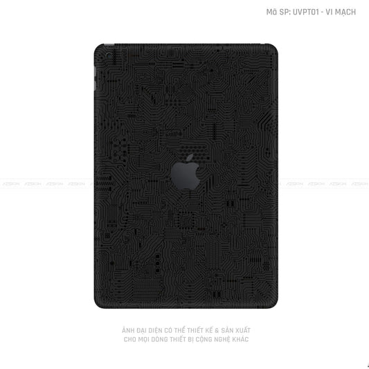 Dán Skin IPad Gen Series Vân Vi Mạch Đen | UVPT01