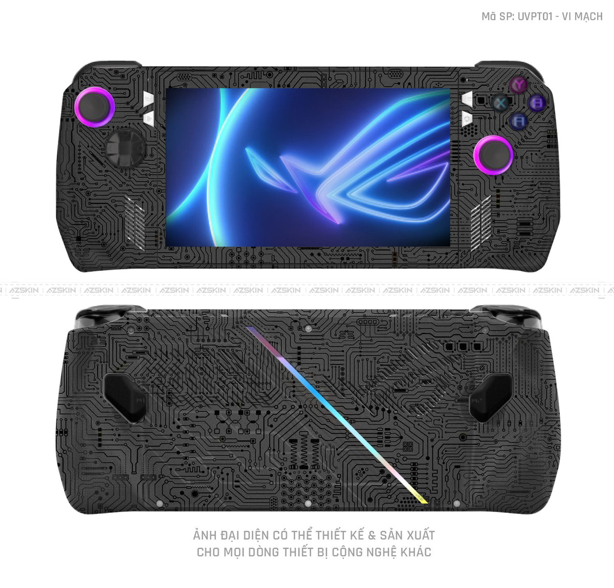 Dán Skin Máy Chơi Game Asus ROG Vân Vi Mạch Đen | UVPT01