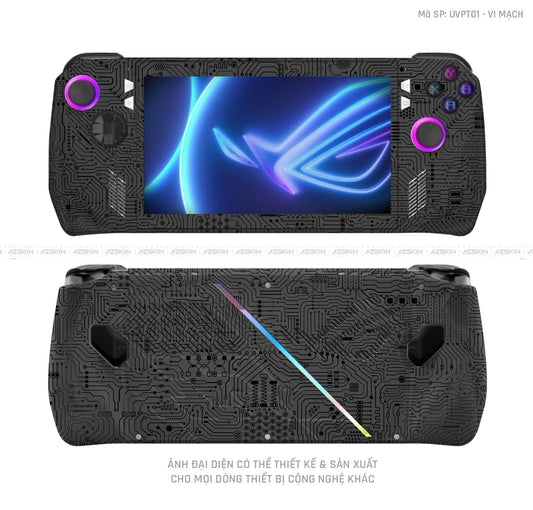 Dán Skin Máy Chơi Game Asus ROG Vân Vi Mạch Đen | UVPT01