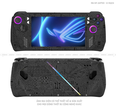 Dán Skin Máy Chơi Game Asus ROG Vân Vi Mạch Đen | UVPT01