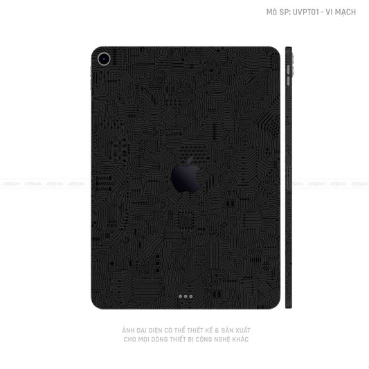 Dán Skin IPad Mini Series Vân Nổi Vi Mạch Đen Lì | UVPT01