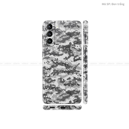 Dán Skin Galaxy S21 Series Vân Camo Digital Đen Trắng | UVPT11