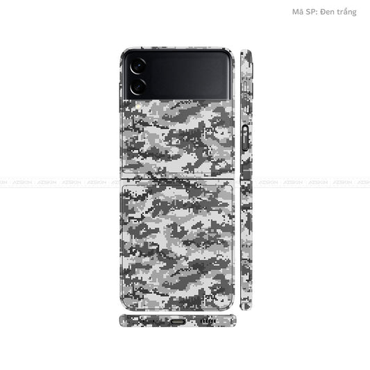 Dán Skin Galaxy Zflip3 Vân Camo Digital Xám | UVPT11
