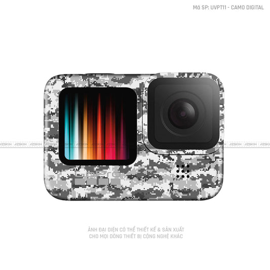 Dán Skin Máy Quay Gopro Vân Nổi Camo Digital | UVPT11