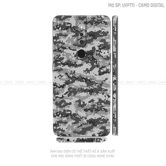 Miếng Dán Skin Điện Thoại OPPO F Series Vân Camo Digital Xám | UVPT11