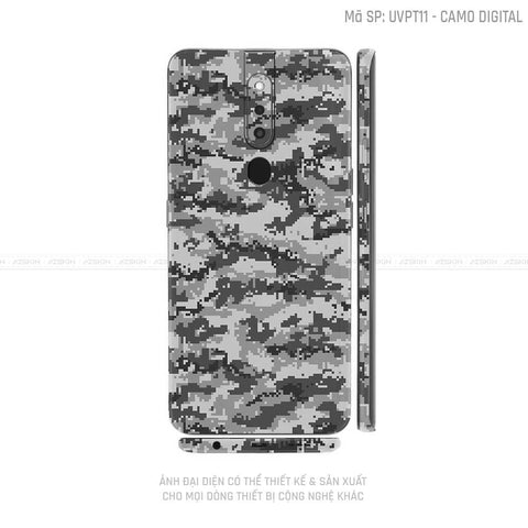 Miếng Dán Skin Điện Thoại OPPO F Series Vân Camo Digital Xám | UVPT11