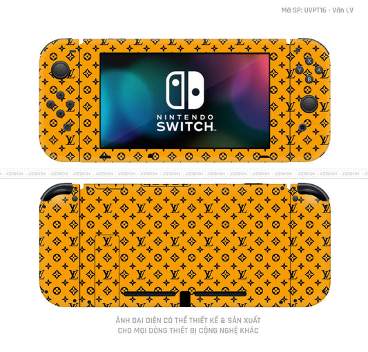 Dán Skin Máy Chơi Game Nintendo Switch Vân Pattern LV | UVPT16