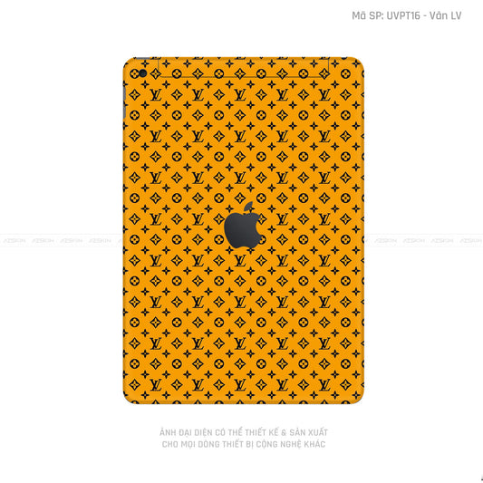 Dán Skin IPad Gen Series Vân Pattern LV Đen Vàng | UVPT16