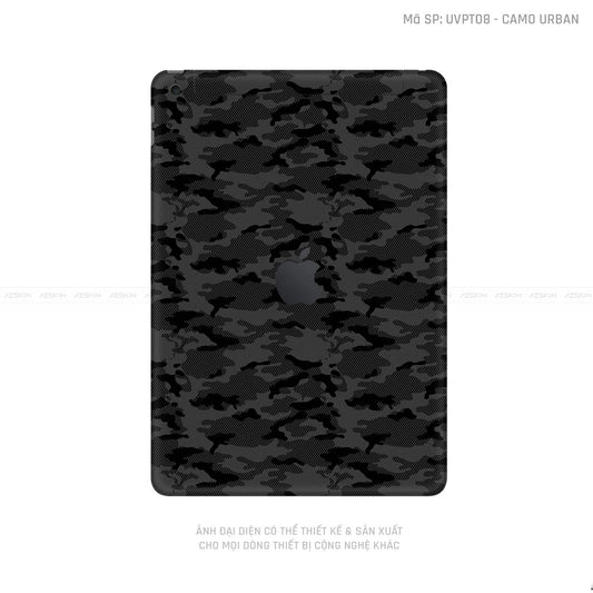 Dán Skin IPad Gen Series Vân Camo Urban Đen | UVPT08