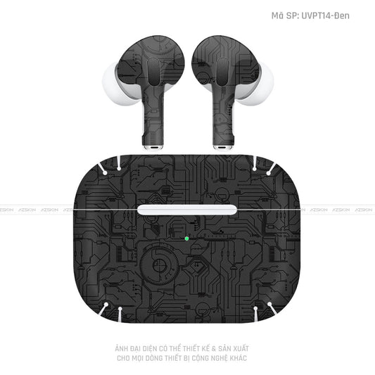 Dán Skin Tai Nghe Airpod 3 Vân Nổi Vi Mạch 2023 Đen | UVPT14