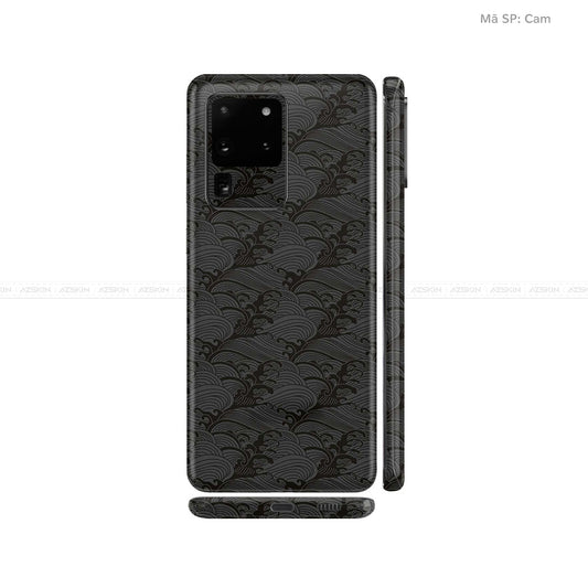 Dán Skin Galaxy S20 Series Vân Pattern Wave Đen | UVPT09