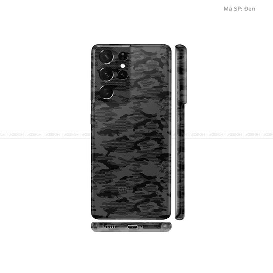 Dán Skin Galaxy S21 Series Vân Camo Urban Đen | UVPT08