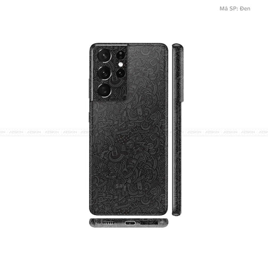 Dán Skin Galaxy S21 Series Vân Pattern Cartoon Đen | UVPT12