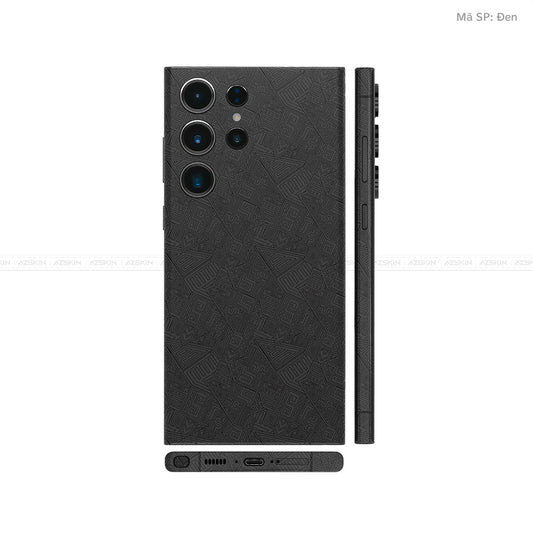 Dán Skin Galaxy S23 Series Vân Nổi Pattern AZ Đen | UVPT06