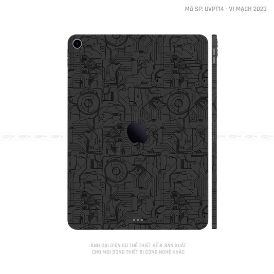 Dán Skin IPad Mini Series Vân Nổi Vi Mạch 2023 Đen | UVPT14