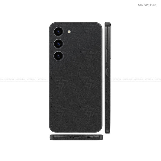 Dán Skin Galaxy S23 Series Vân Nổi Pattern AZ Đen | UVPT06