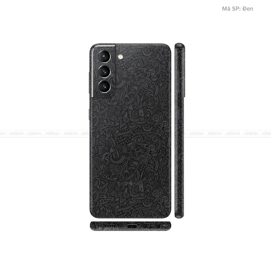 Dán Skin Galaxy S21 Series Vân Pattern Cartoon Đen | UVPT12